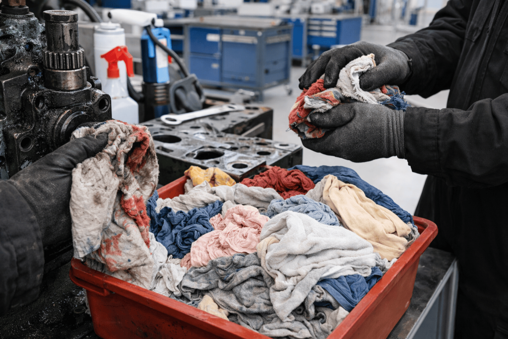 ウエス使用中の画像