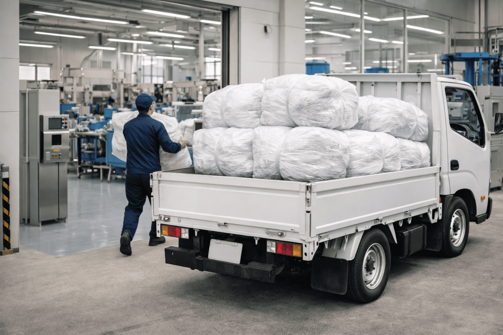 ウエス定期納品の様子※AI生成