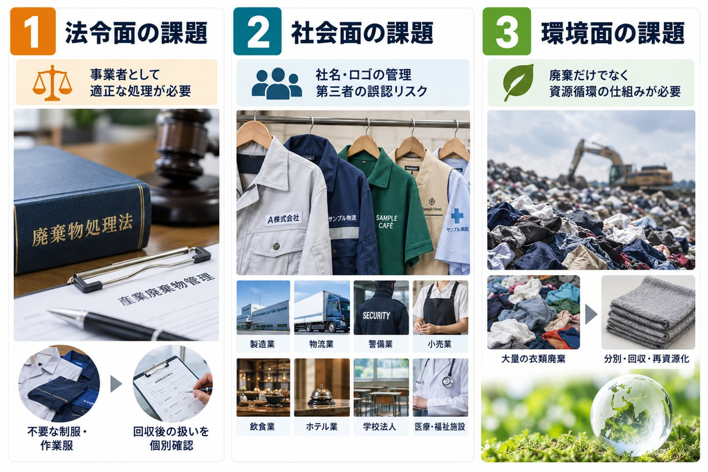 制服リサイクルで確認したい法令・社会・環境面の課題