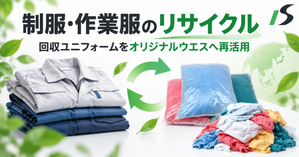 法人名・ロゴ入り制服のリサイクルとは｜回収ユニフォームをオリジナルウエスへ再活用する方法